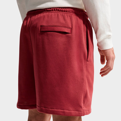 Men's Nike Club French Terry Flow Shorts - Team Crimson/Team Crimson/White