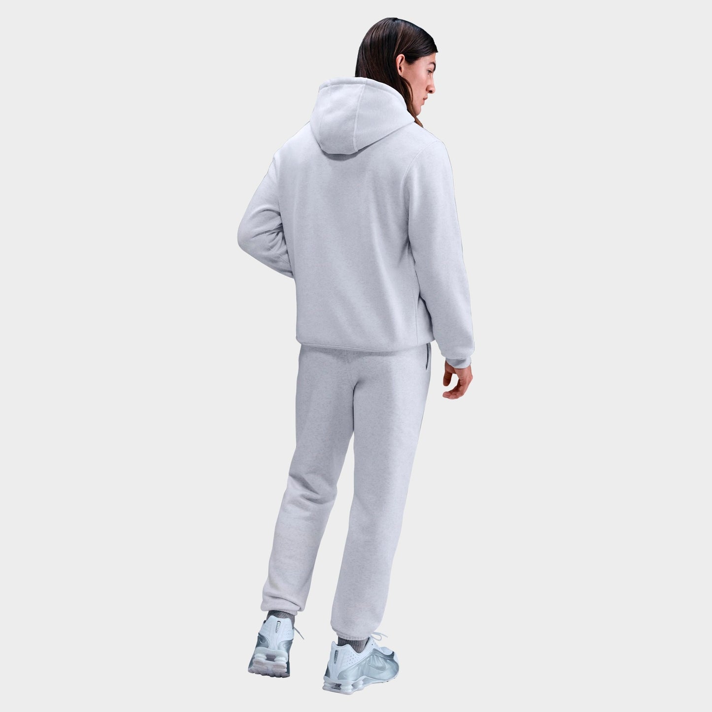 Men's Nike Club Fleece Brushed Premium Cuffed Sweatpants - Birch Heather/White/White