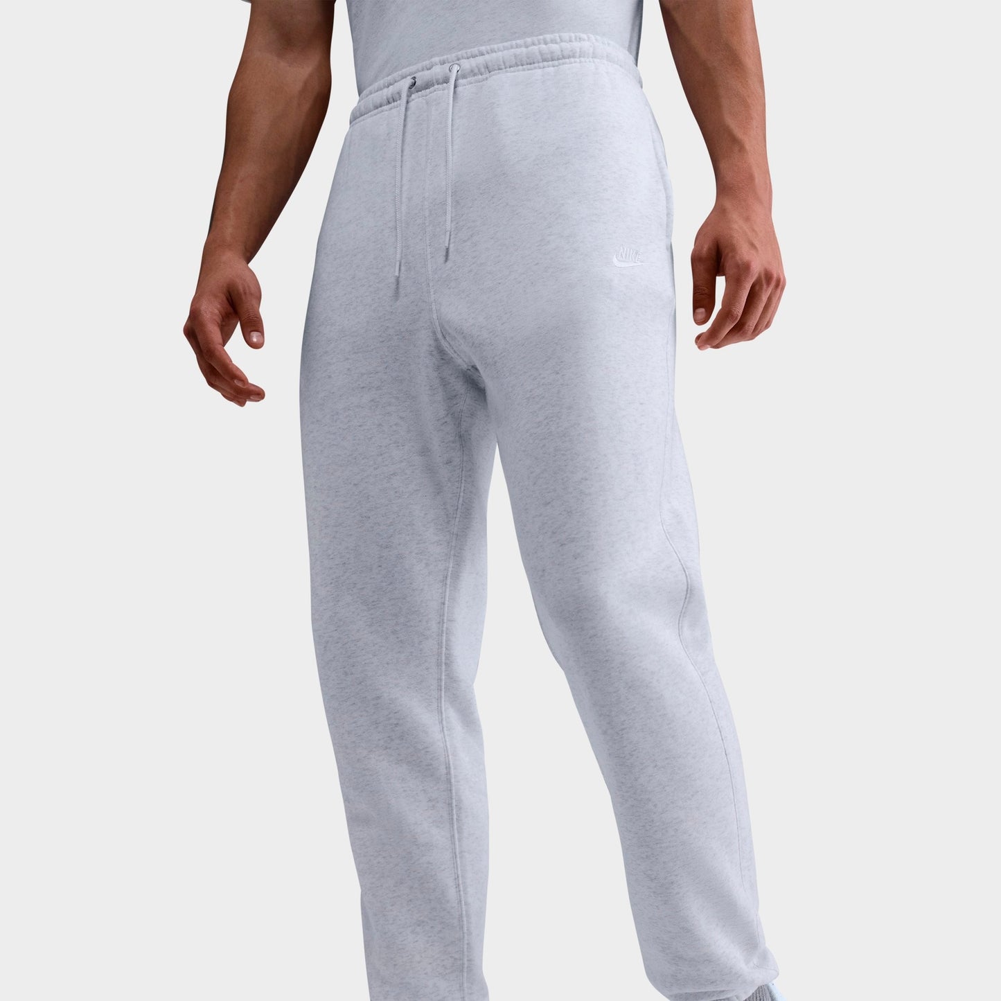 Men's Nike Club Fleece Brushed Premium Cuffed Sweatpants - Birch Heather/White/White