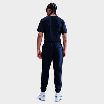 Men's Nike Club Fleece Brushed Premium Cuffed Sweatpants - Obsidian/Obsidian/White