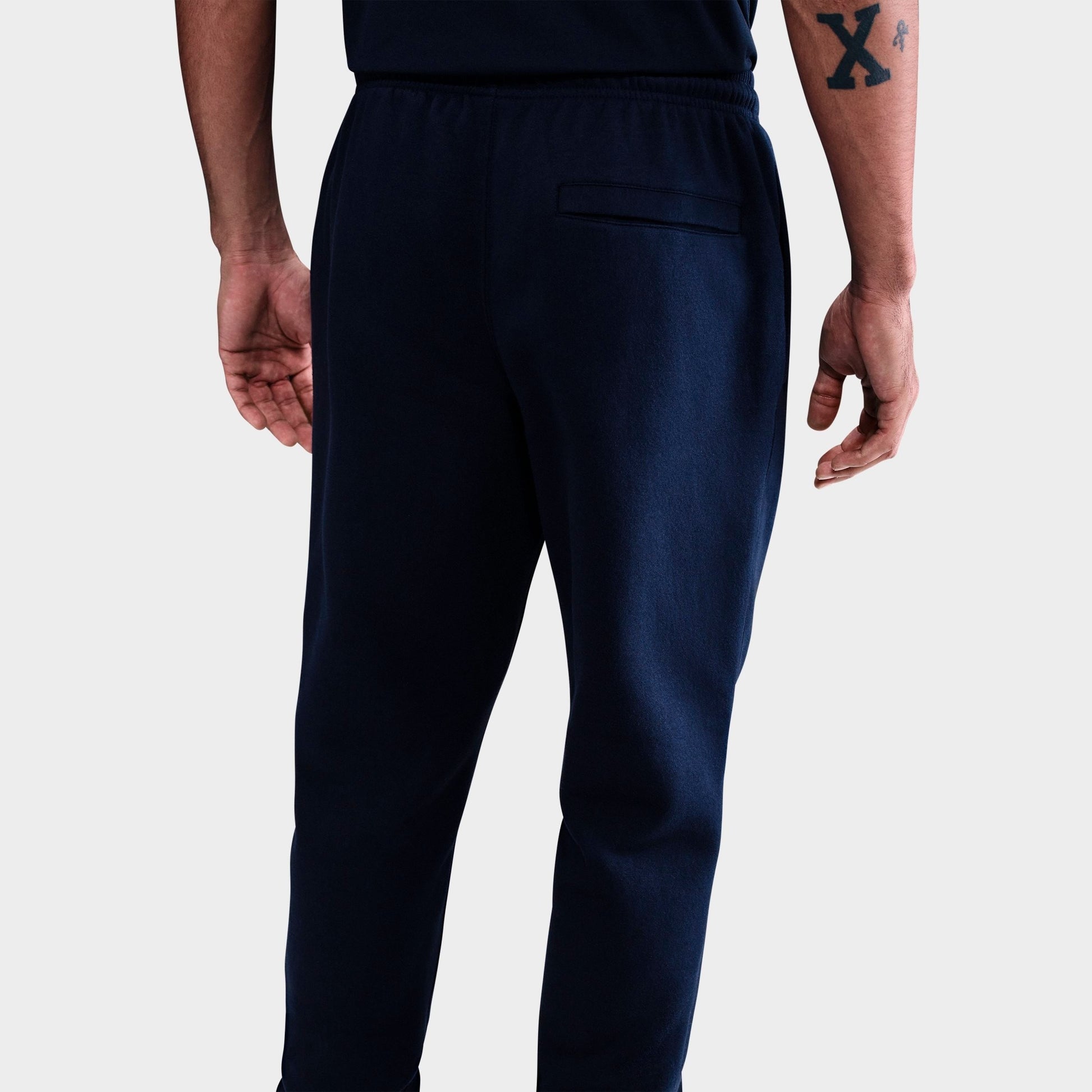 Men's Nike Club Fleece Brushed Premium Cuffed Sweatpants - Obsidian/Obsidian/White