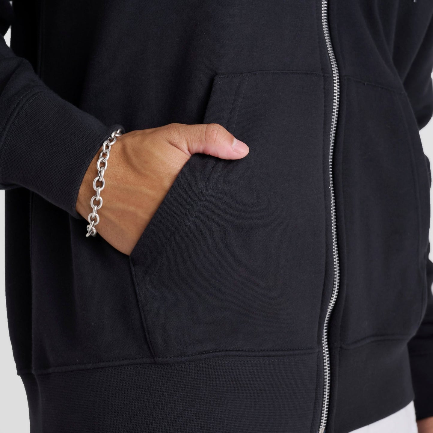 Men's Nike Club Fleece Embroidered Premium Full-Zip Hoodie - Black/Black/White