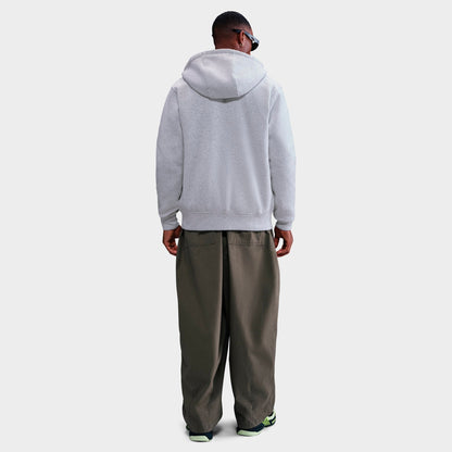 Men's Nike Club Fleece Embroidered Premium Full-Zip Hoodie - Birch Heather/White/White