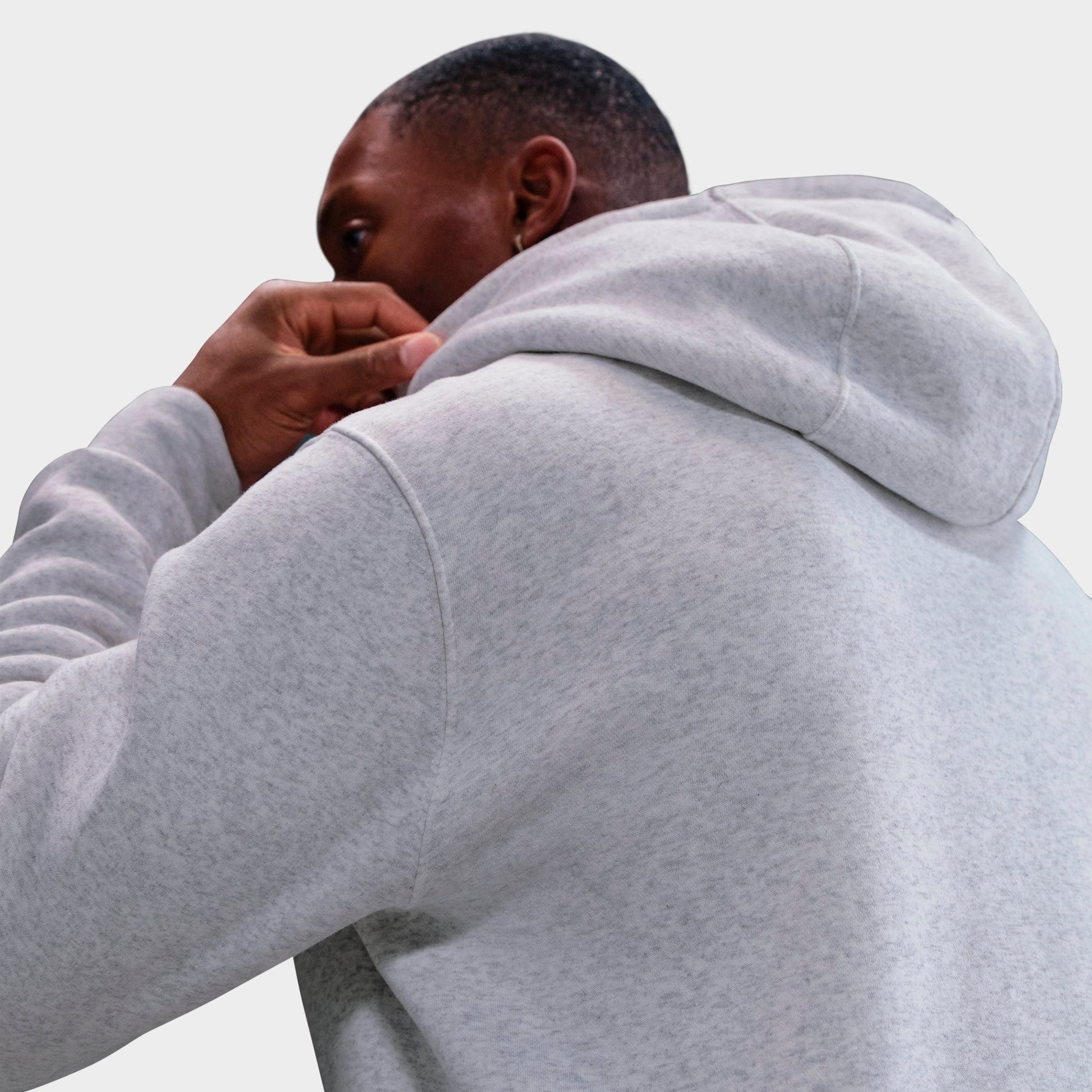 Men's Nike Club Fleece Embroidered Premium Full-Zip Hoodie - Birch Heather/White/White