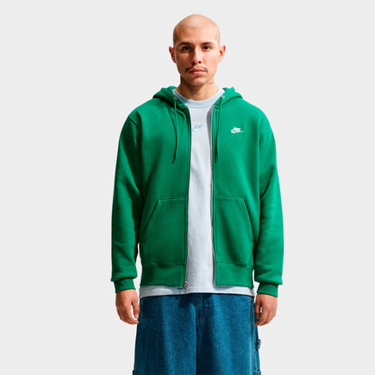 Men's Nike Club Fleece Embroidered Premium Full-Zip Hoodie - Malachite/Malachite/White