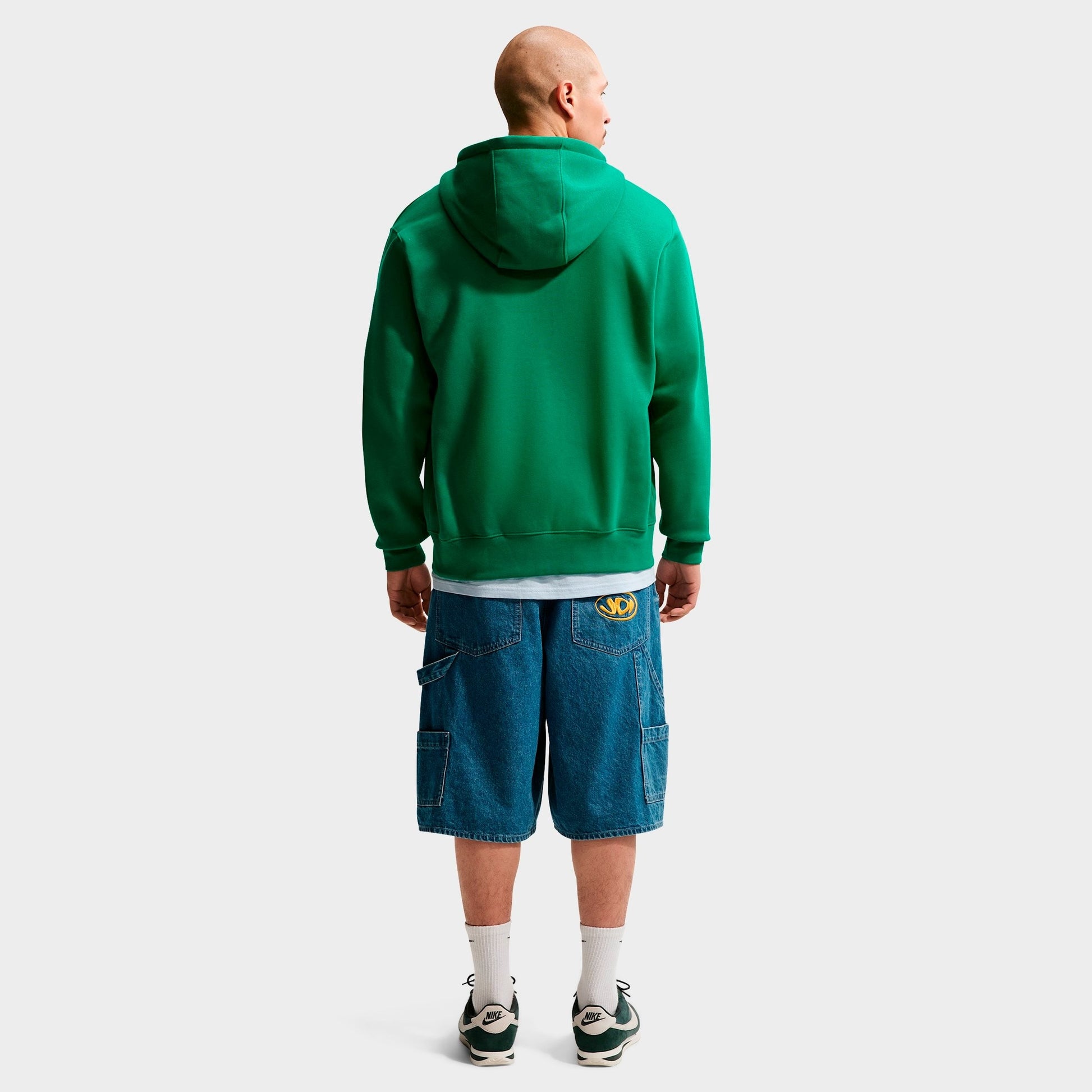 Men's Nike Club Fleece Embroidered Premium Full-Zip Hoodie - Malachite/Malachite/White