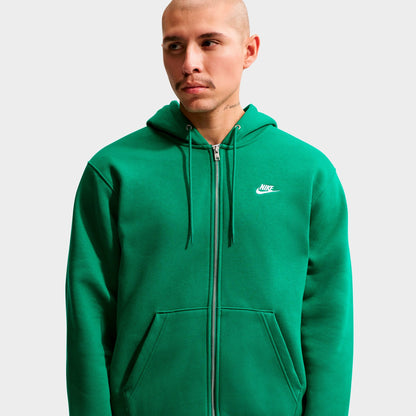 Men's Nike Club Fleece Embroidered Premium Full-Zip Hoodie - Malachite/Malachite/White