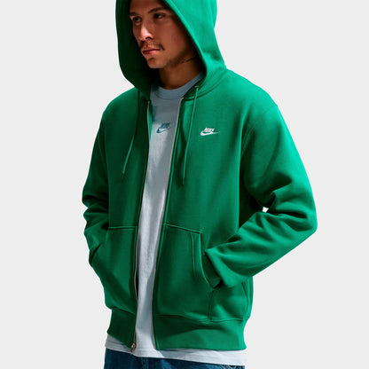 Men's Nike Club Fleece Embroidered Premium Full-Zip Hoodie - Malachite/Malachite/White