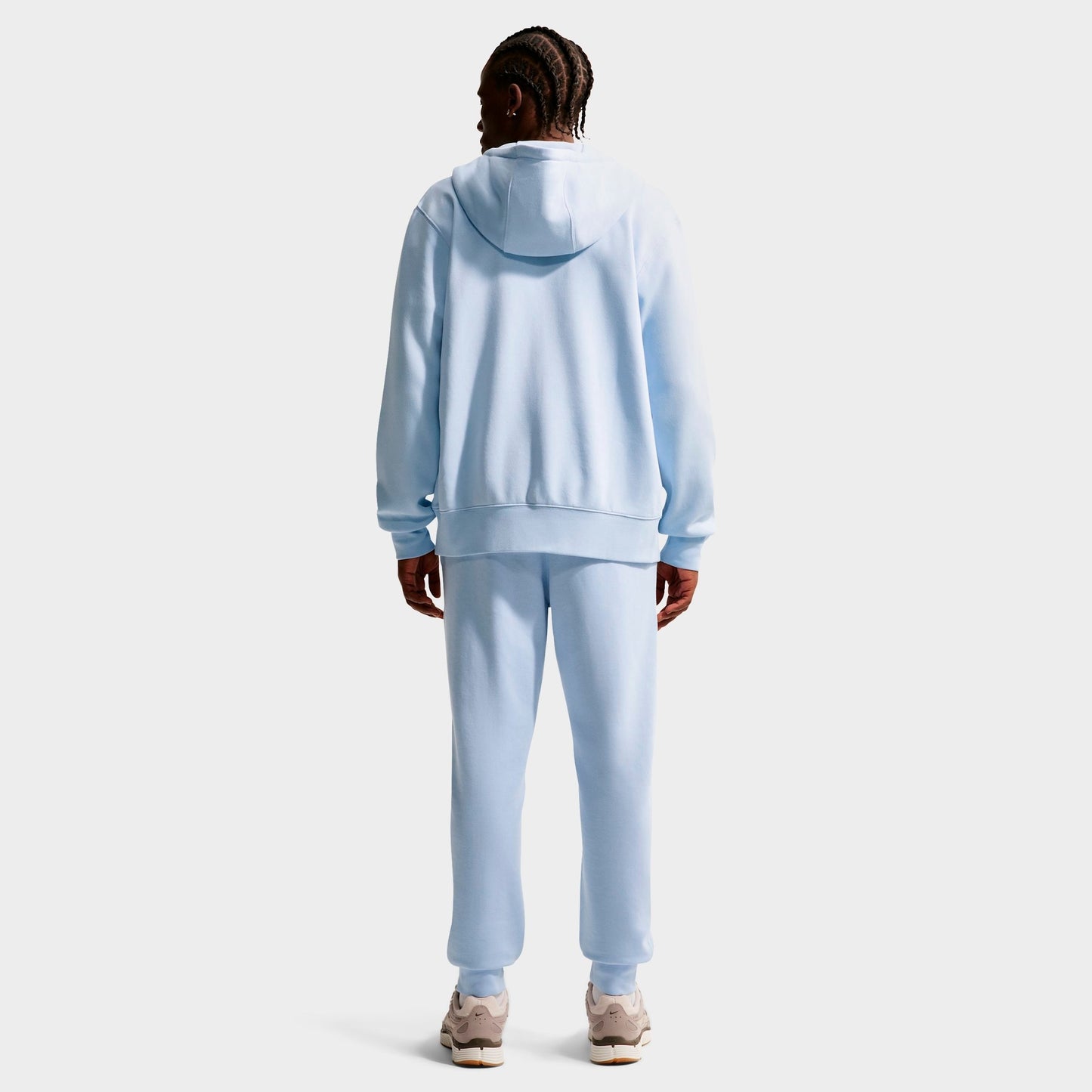 Men's Nike Club Fleece Embroidered Premium Full-Zip Hoodie - Hydrogen Blue/Hydrogen Blue/White