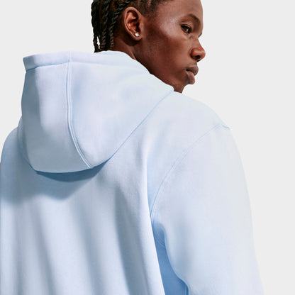 Men's Nike Club Fleece Embroidered Premium Full-Zip Hoodie - Hydrogen Blue/Hydrogen Blue/White