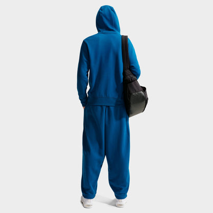 Men's Nike Club Fleece Embroidered Premium Full-Zip Hoodie - Court Blue/Court Blue/Light Khaki
