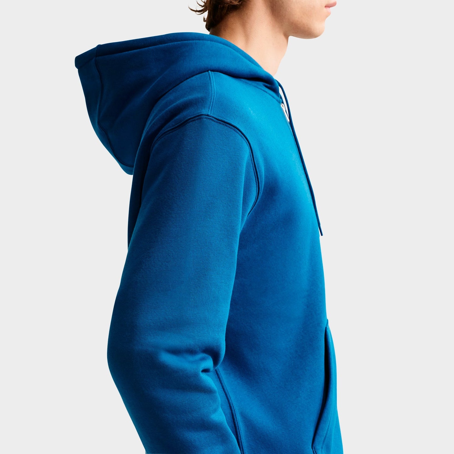 Men's Nike Club Fleece Embroidered Premium Full-Zip Hoodie - Court Blue/Court Blue/Light Khaki