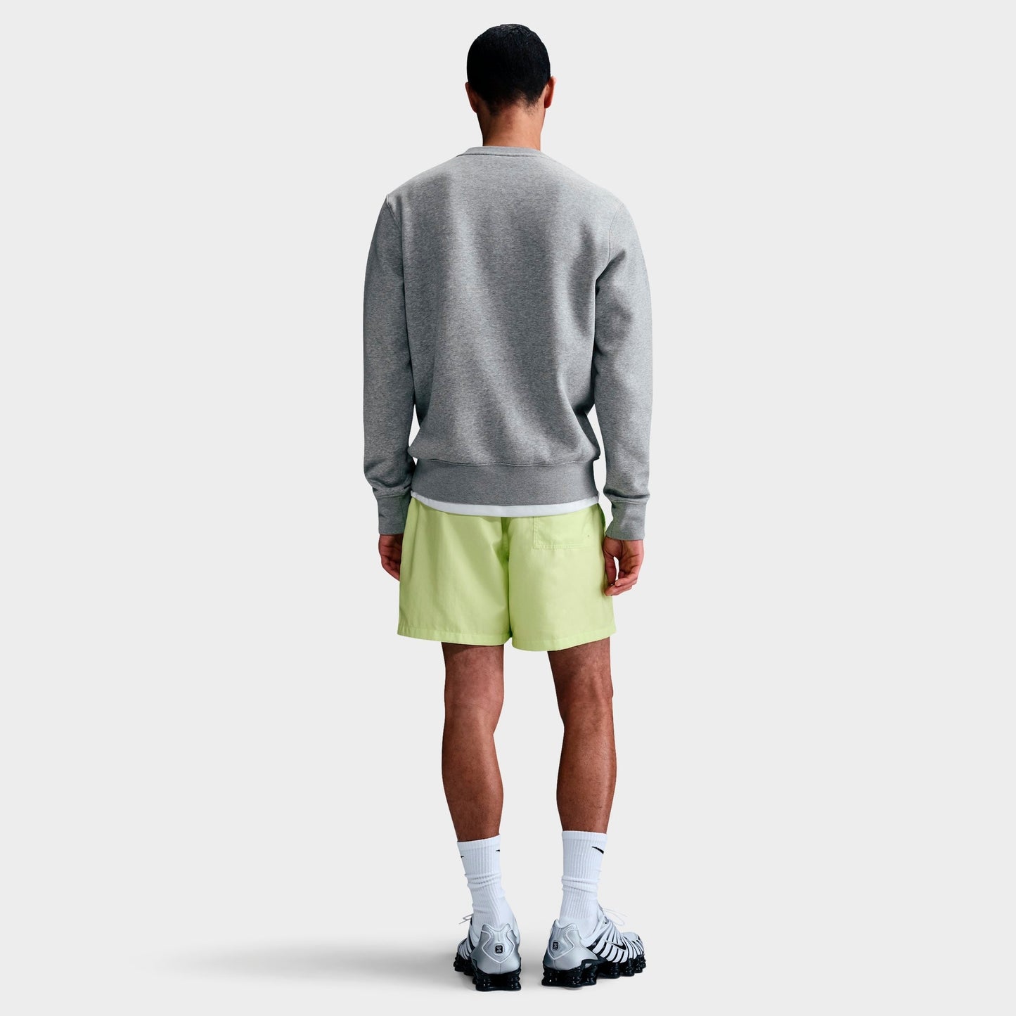 Men's Nike Club Fleece Premium Crewneck Sweatshirt - Dark Grey Heather/White