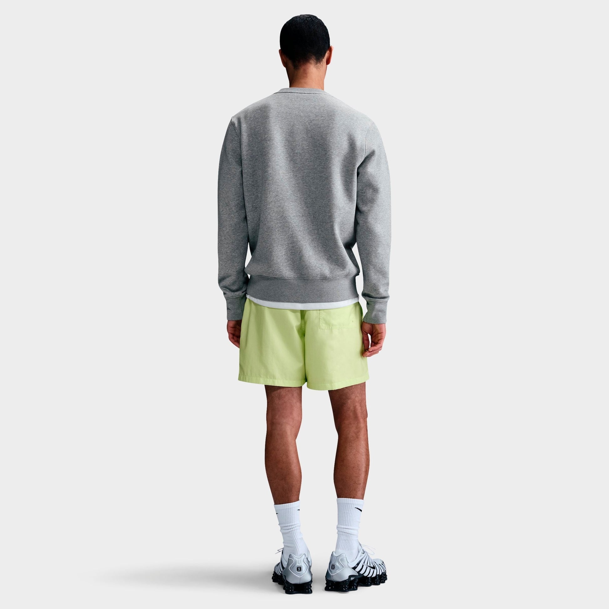 Men's Nike Club Fleece Premium Crewneck Sweatshirt - Dark Grey Heather/White