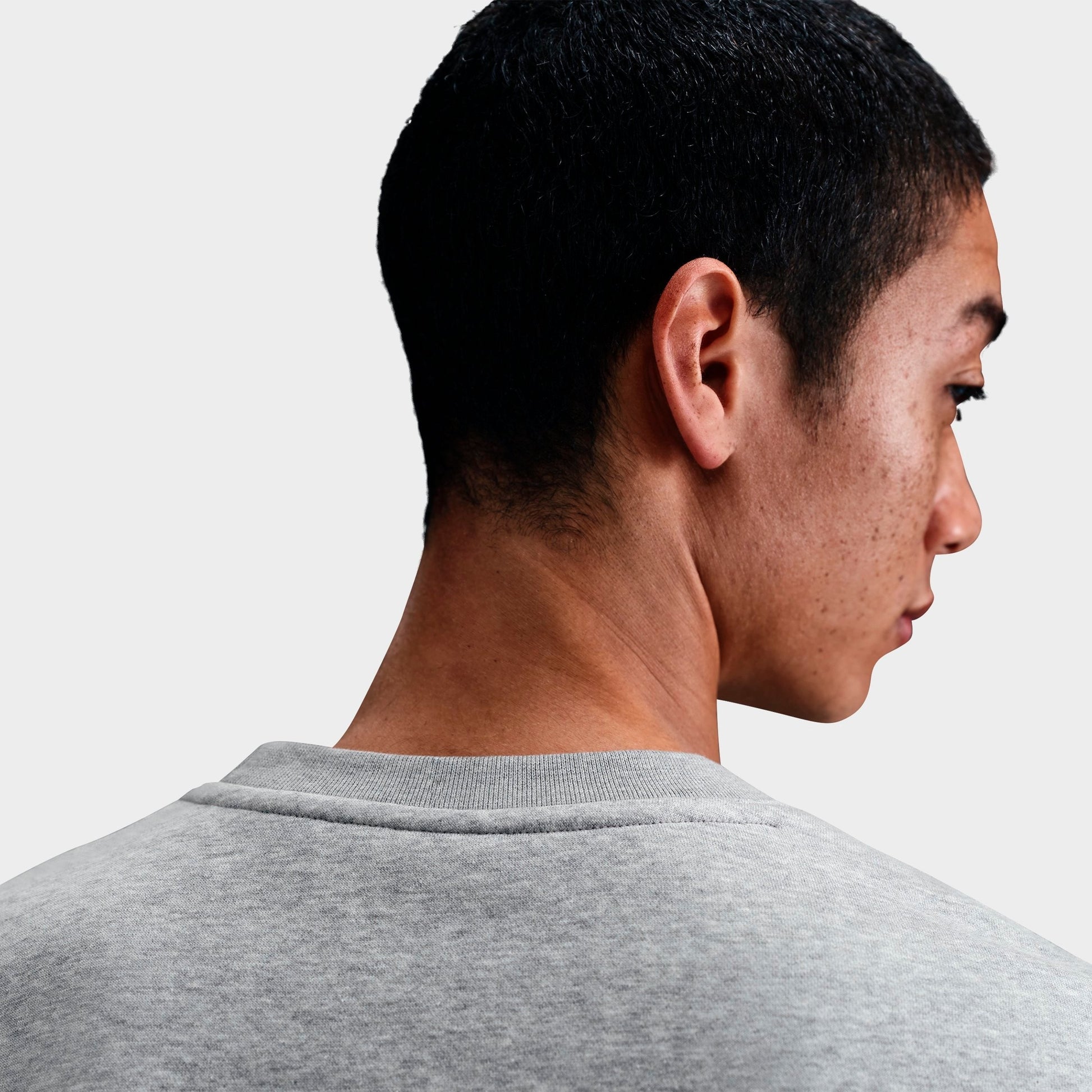 Men's Nike Club Fleece Premium Crewneck Sweatshirt - Dark Grey Heather/White