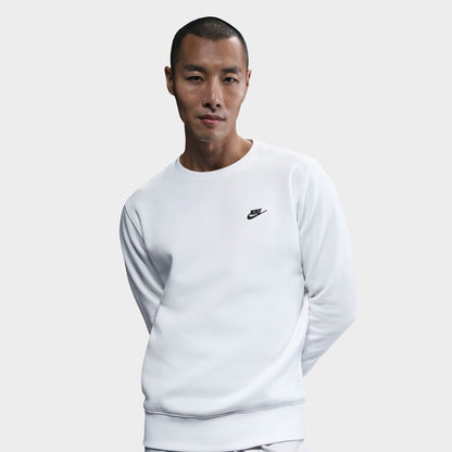 Men's Nike Club Fleece Premium Crewneck Sweatshirt - White/Black