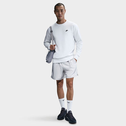 Men's Nike Club Fleece Premium Crewneck Sweatshirt - White/Black