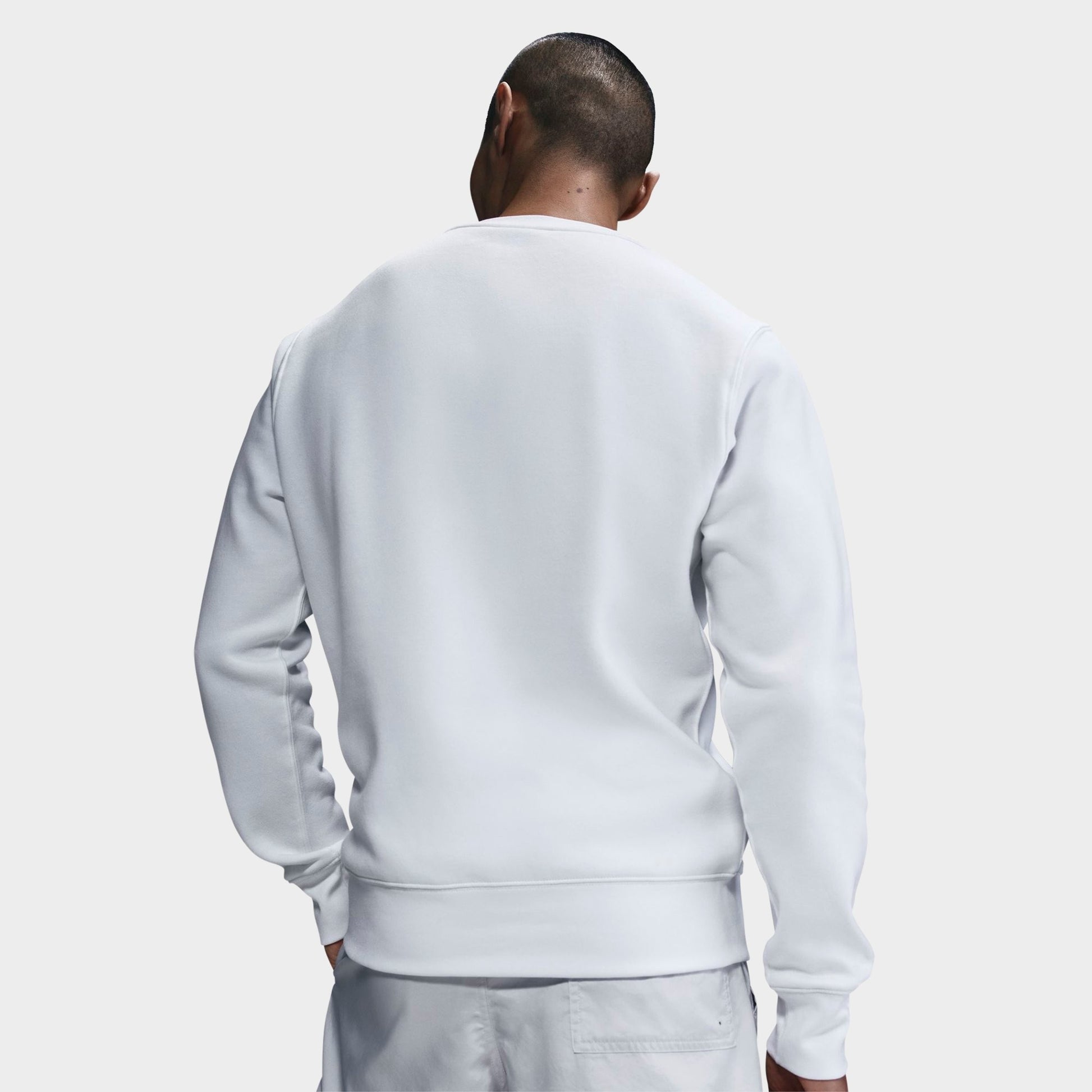 Men's Nike Club Fleece Premium Crewneck Sweatshirt - White/Black