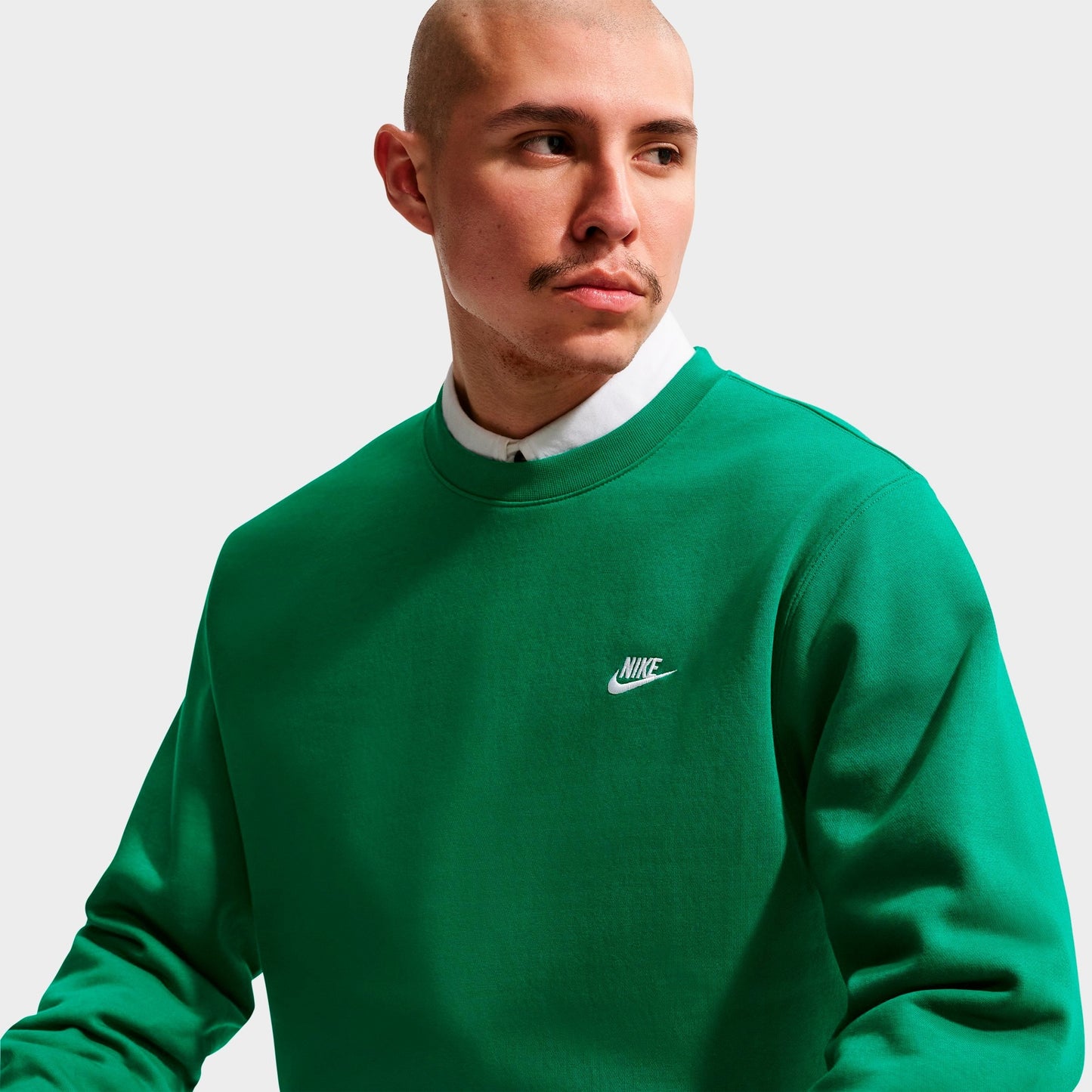 Men's Nike Club Fleece Premium Crewneck Sweatshirt - Malachite/White