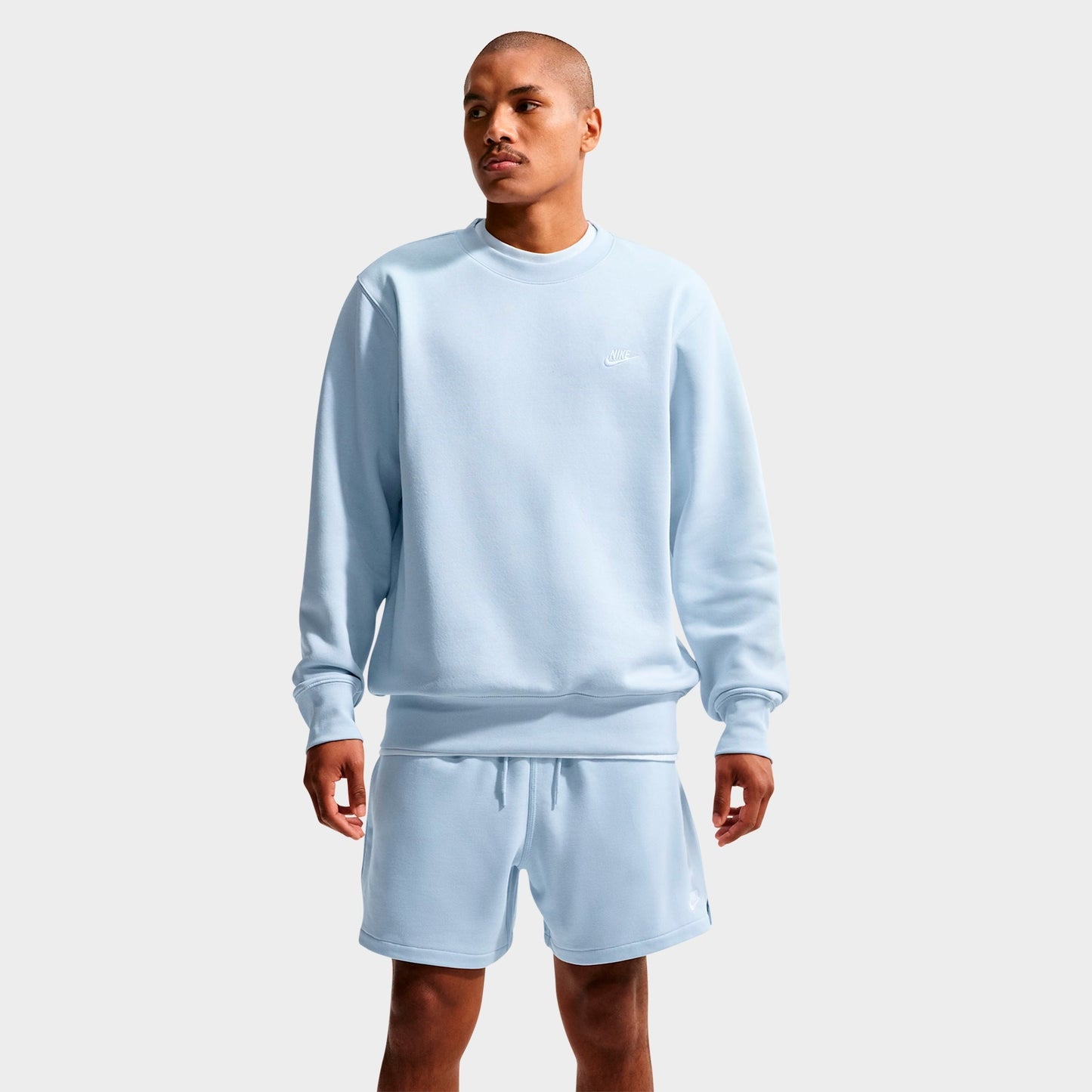 Men's Nike Club Fleece Premium Crewneck Sweatshirt - Hydrogen Blue/White