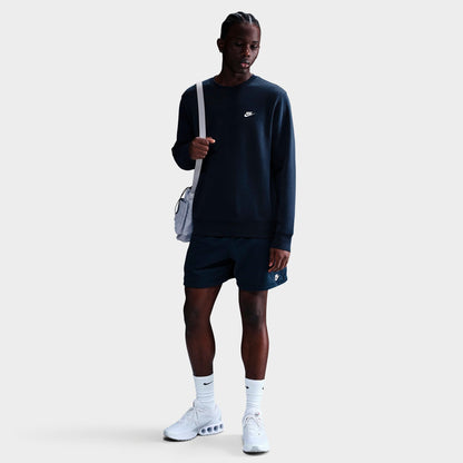 Men's Nike Club Fleece Premium Crewneck Sweatshirt - Obsidian/White
