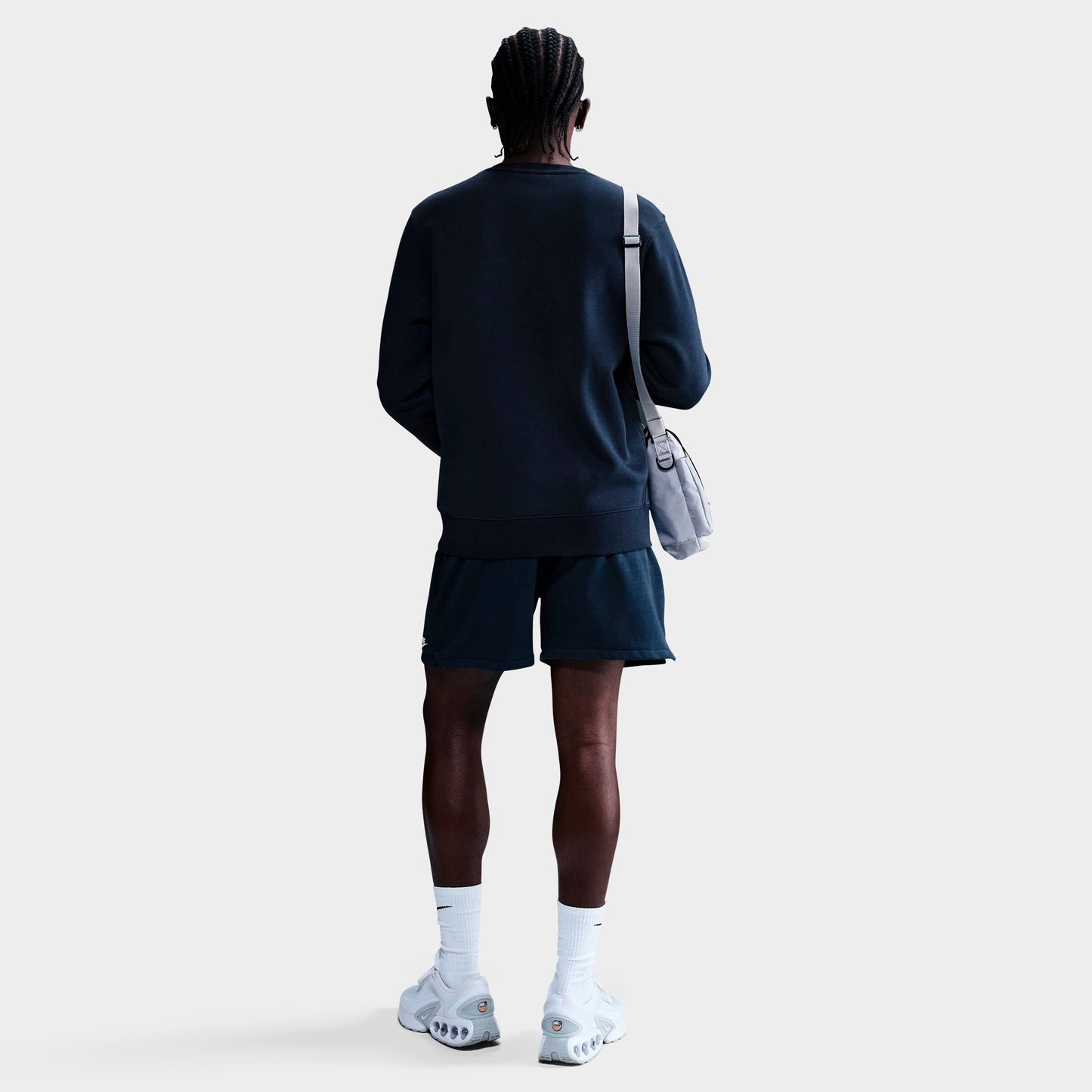 Men's Nike Club Fleece Premium Crewneck Sweatshirt - Obsidian/White