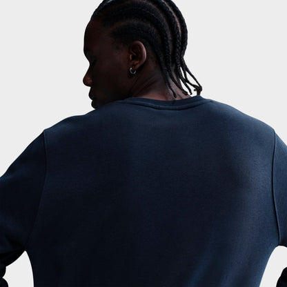 Men's Nike Club Fleece Premium Crewneck Sweatshirt - Obsidian/White