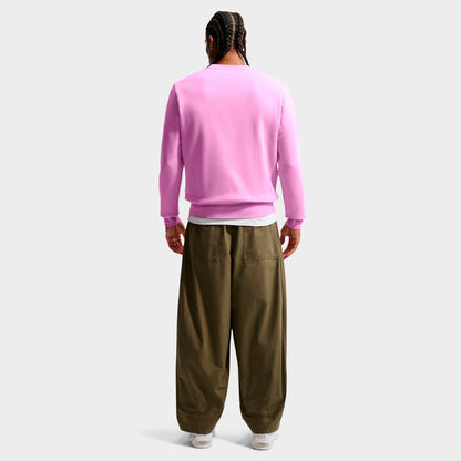 Men's Nike Club Fleece Premium Crewneck Sweatshirt - Light Magenta/Midnight Navy