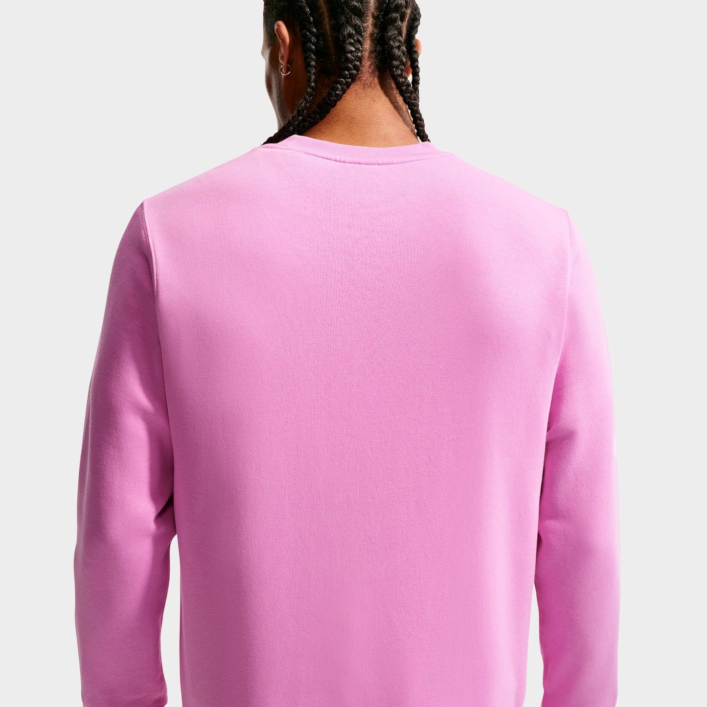 Men's Nike Club Fleece Premium Crewneck Sweatshirt - Light Magenta/Midnight Navy