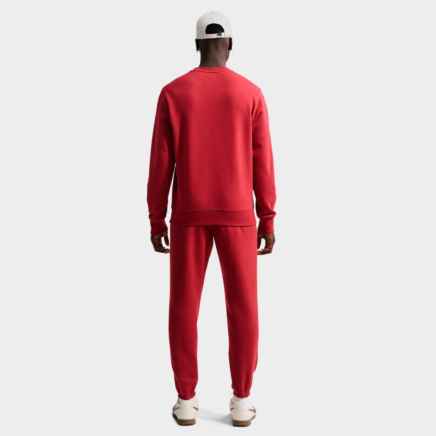 Men's Nike Club Fleece Premium Crewneck Sweatshirt - Team Crimson/White