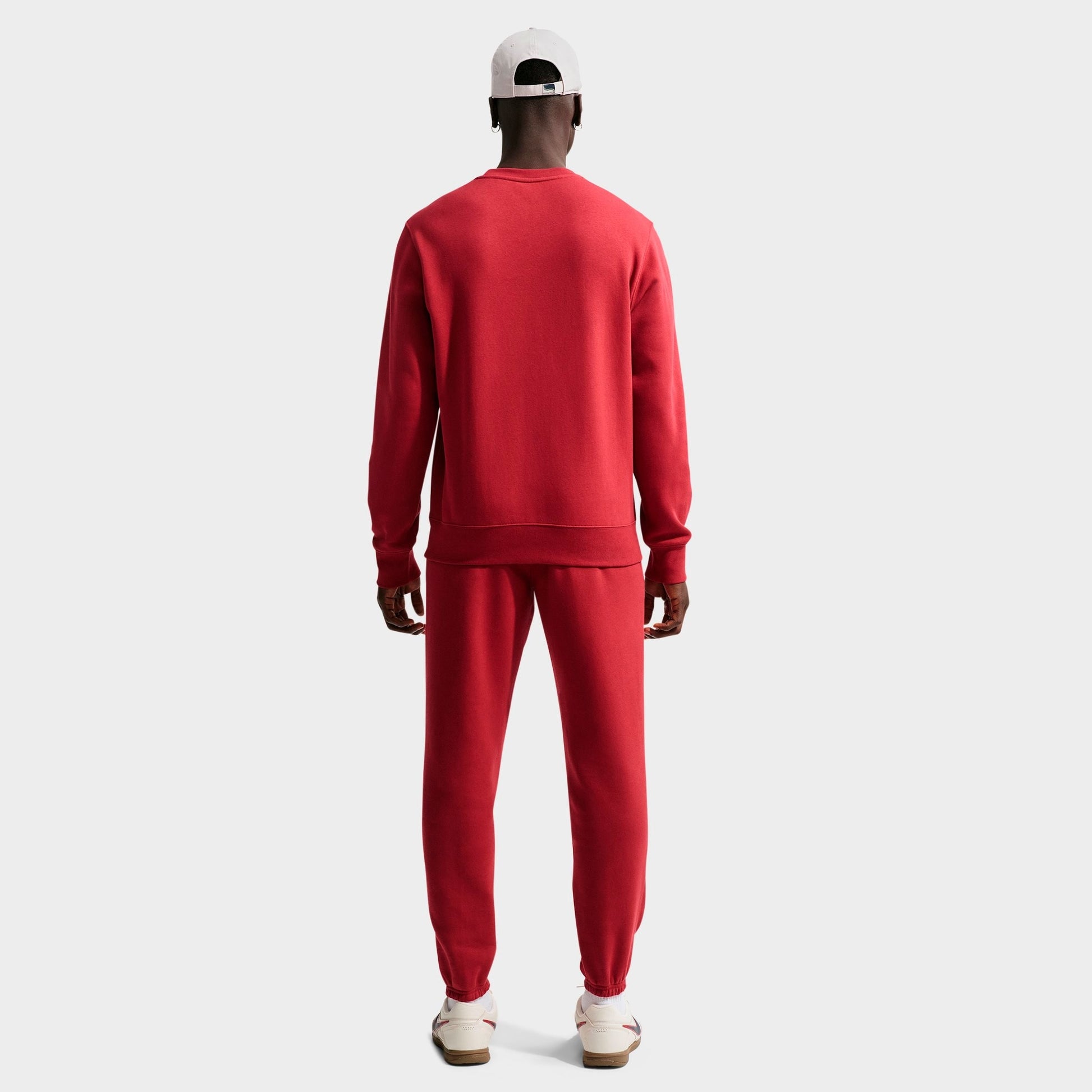 Men's Nike Club Fleece Premium Crewneck Sweatshirt - Team Crimson/White
