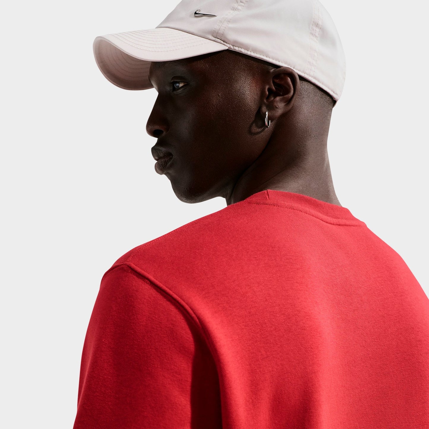 Men's Nike Club Fleece Premium Crewneck Sweatshirt - Team Crimson/White