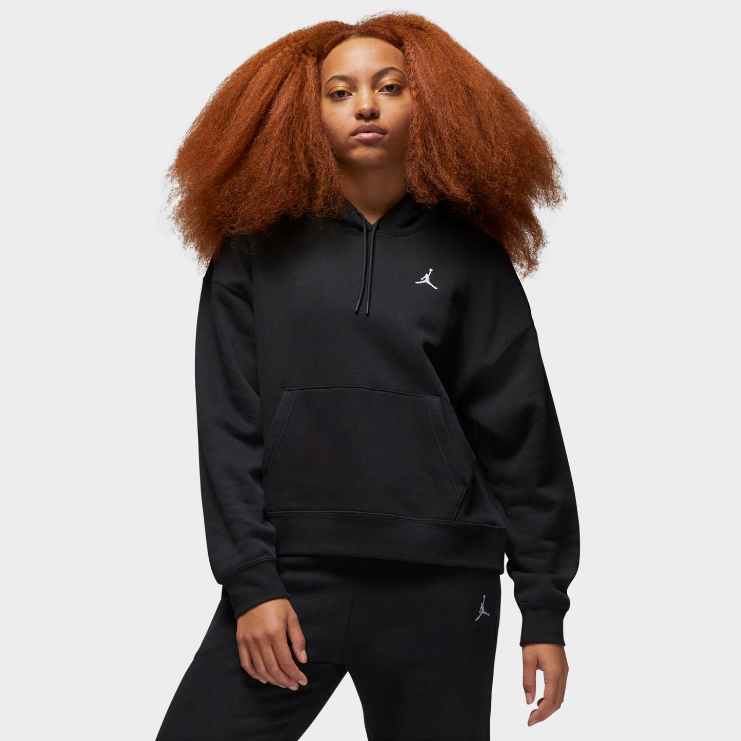 Women's Jordan Brooklyn Fleece Hoodie - Black/White