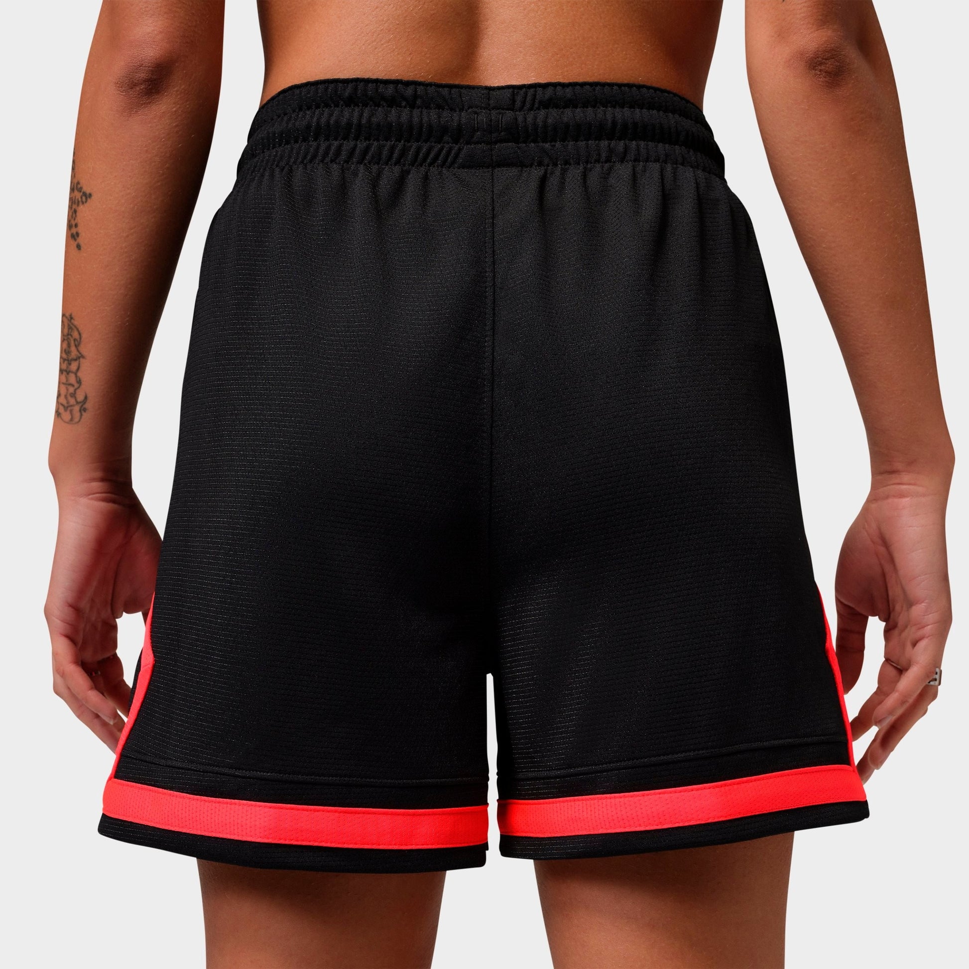 Women's Jordan Sport Leopard Print 4" Diamond Basketball Shorts - Black/Infrared 23