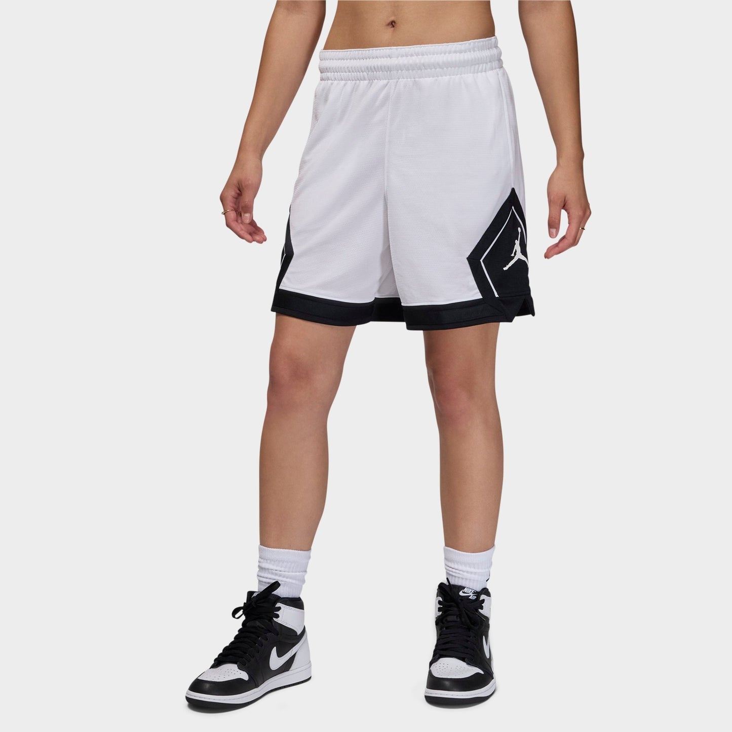 Women's Jordan Sport Leopard Print 4" Diamond Basketball Shorts - White/Black/Black/White