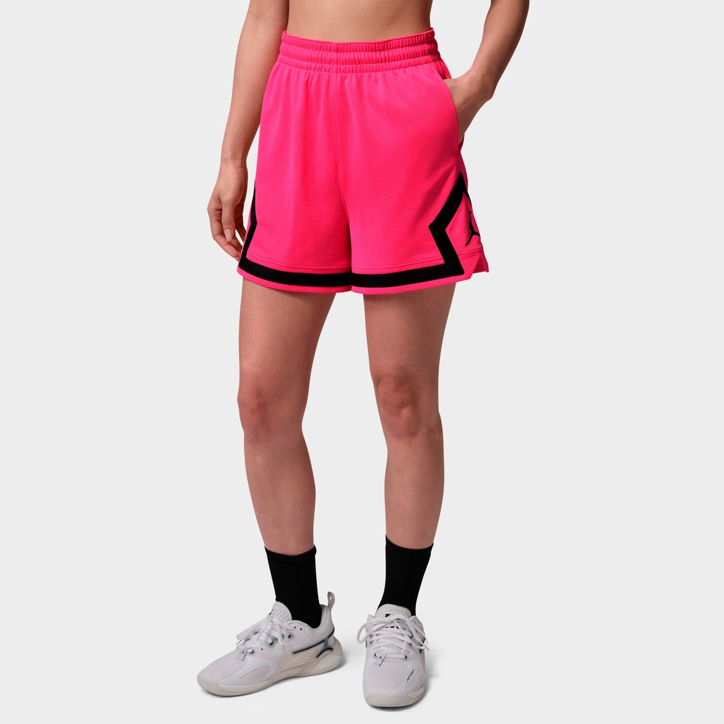 Women's Jordan Sport Leopard Print 4" Diamond Basketball Shorts - Hyper Pink/Black