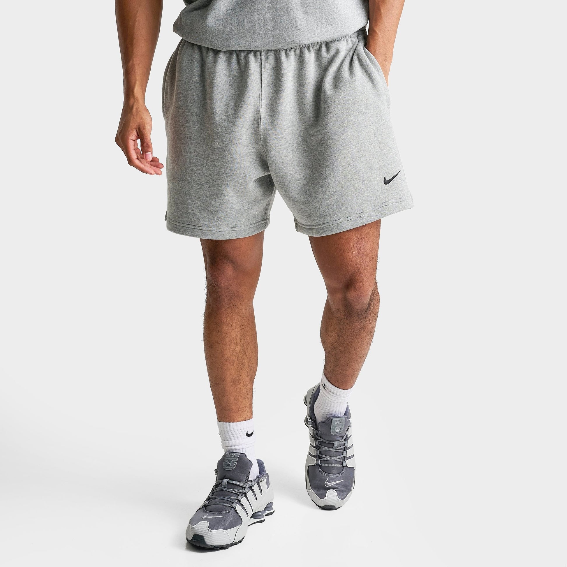 Men's Nike NOCTA Cardinal Fleece Shorts - Dark Grey Heather/Matte Silver/Black