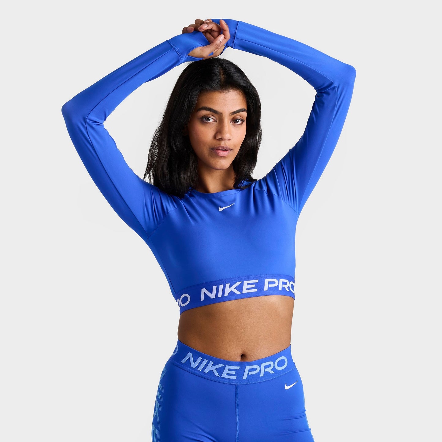 Women's Nike Pro 365 Dri-FIT Cropped Long-Sleeve T-Shirt - Hyper Royal