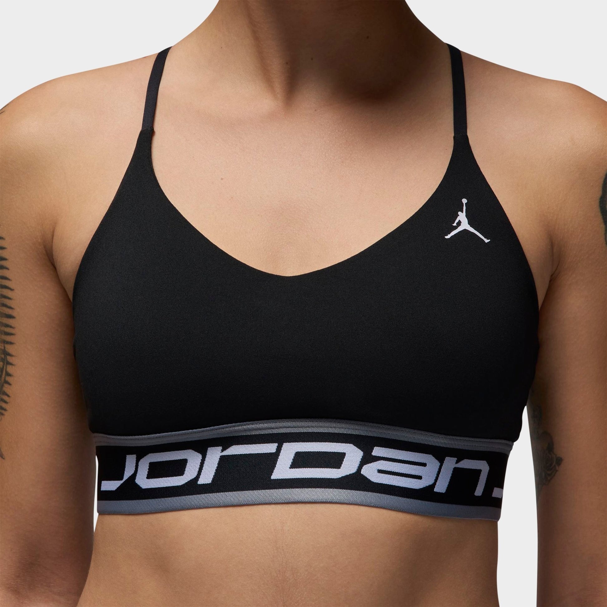 Women's Jordan Sport Indy Light Support Padded Sports Bra - Black/Stealth/Black/White