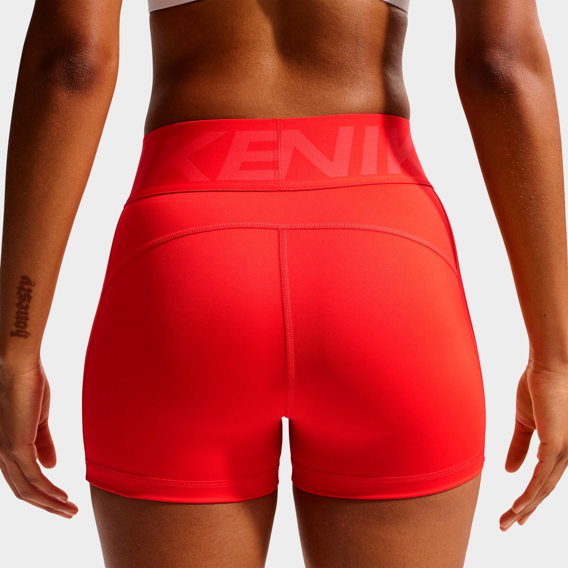Women's Nike Pro Sculpt High-Waisted 3" Biker Shorts - Light Crimson/White