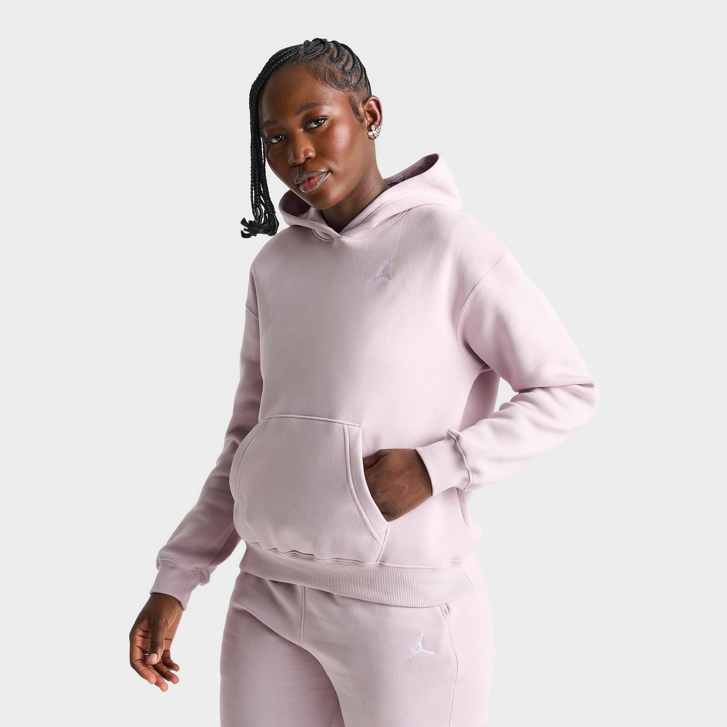 Women's Jordan Brooklyn Fleece Hoodie - Particle Rose/White