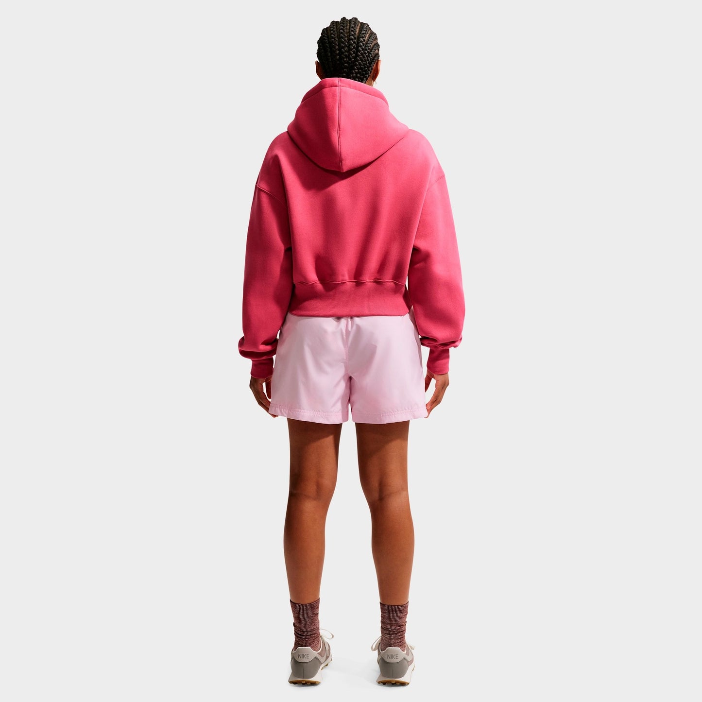 Women's Nike Sportswear Classic Mid-Rise Woven Shorts - Pink Foam/Sail