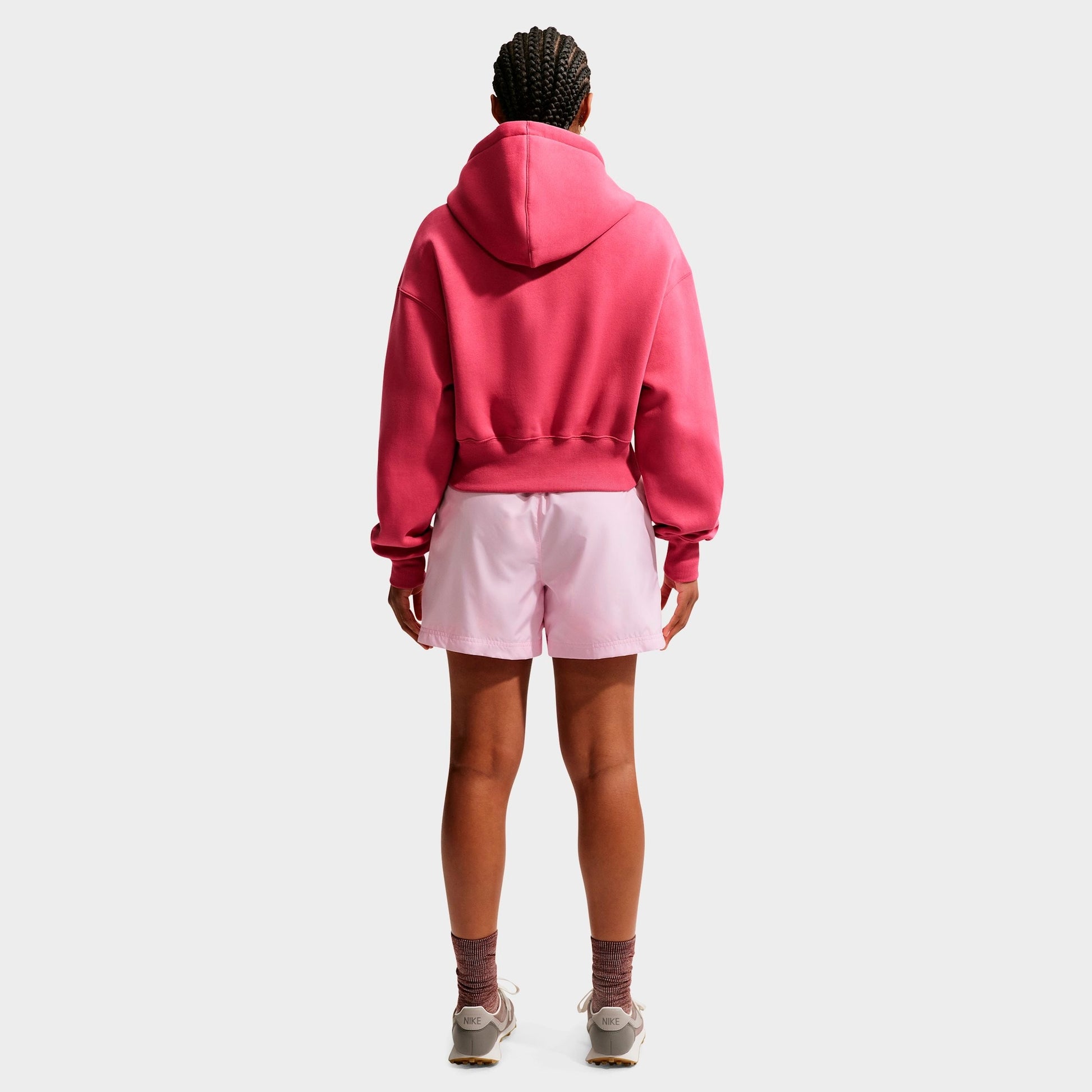 Women's Nike Sportswear Classic Mid-Rise Woven Shorts - Pink Foam/Sail