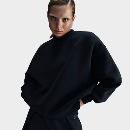 Women's Nike Sportswear Tech Fleece Oversized Crewneck Sweatshirt - Black/Black