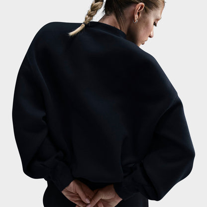 Women's Nike Sportswear Tech Fleece Oversized Crewneck Sweatshirt - Black/Black