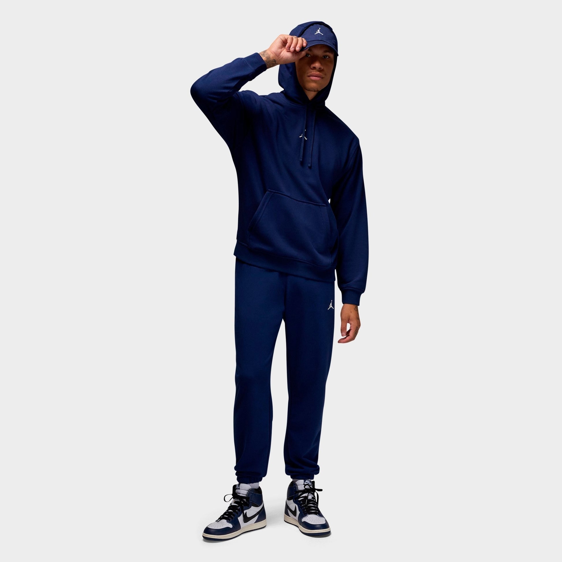 Men's Jordan Dri-FIT Sport Crossover Fleece Jogger Pants - Midnight Navy/White