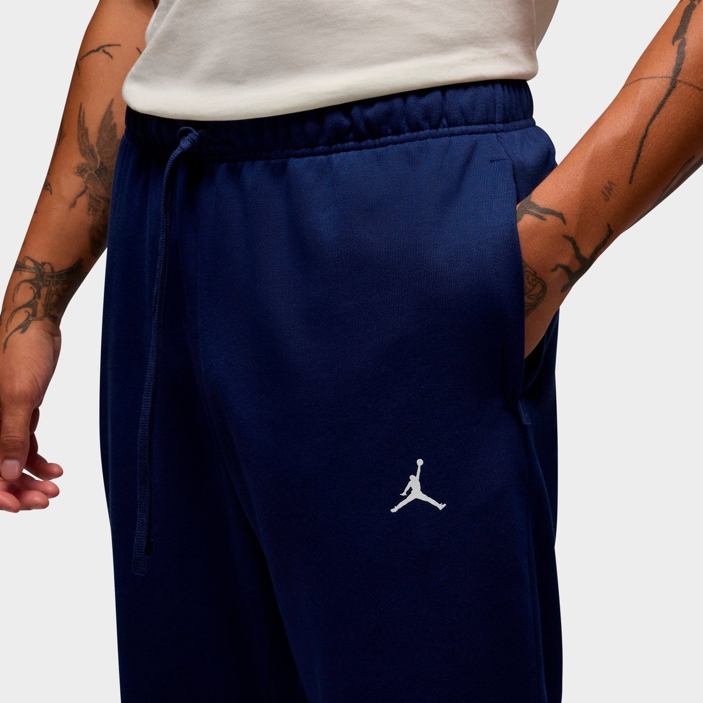 Men's Jordan Dri-FIT Sport Crossover Fleece Jogger Pants - Midnight Navy/White