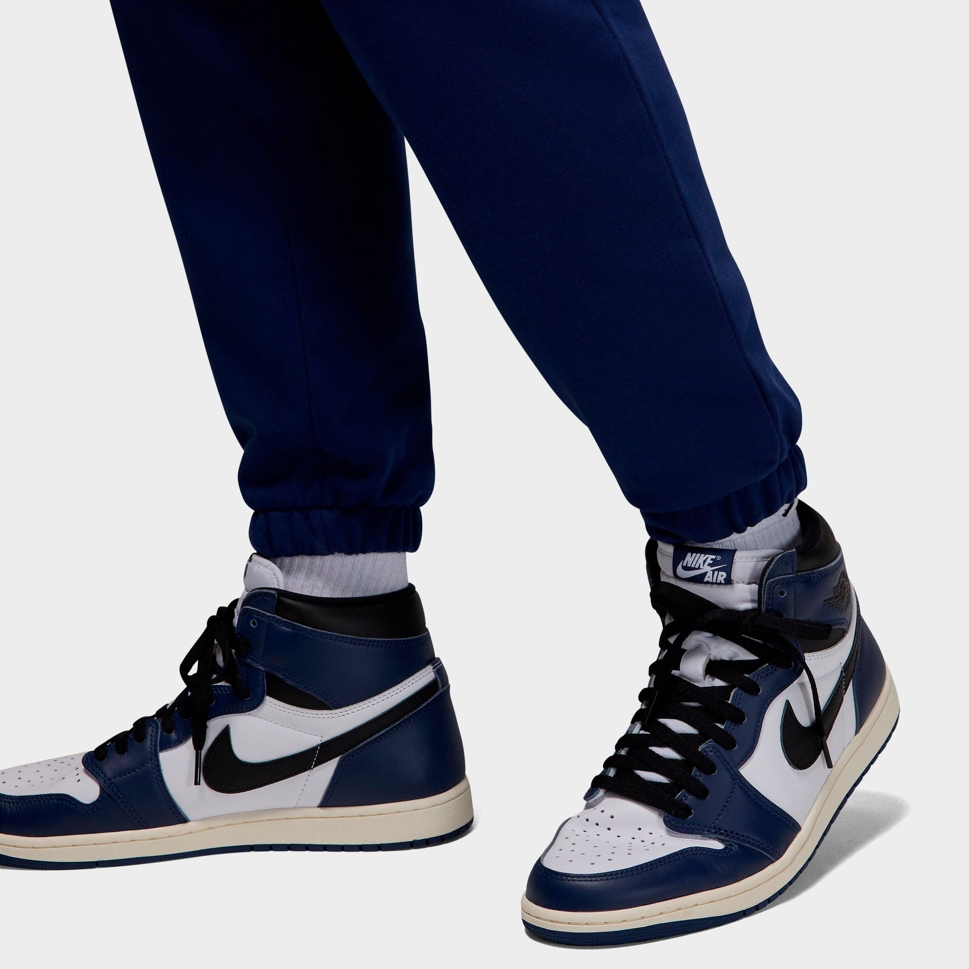 Men's Jordan Dri-FIT Sport Crossover Fleece Jogger Pants - Midnight Navy/White