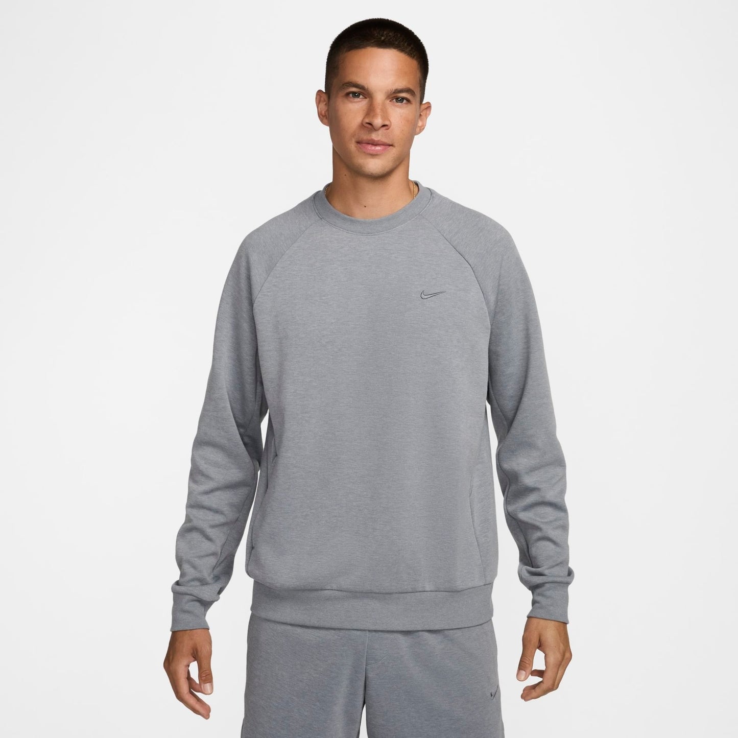 Men's Nike Primary Dri-FIT UV Versatile Crewneck Sweatshirt - Cool Grey/Heather/Cool Grey