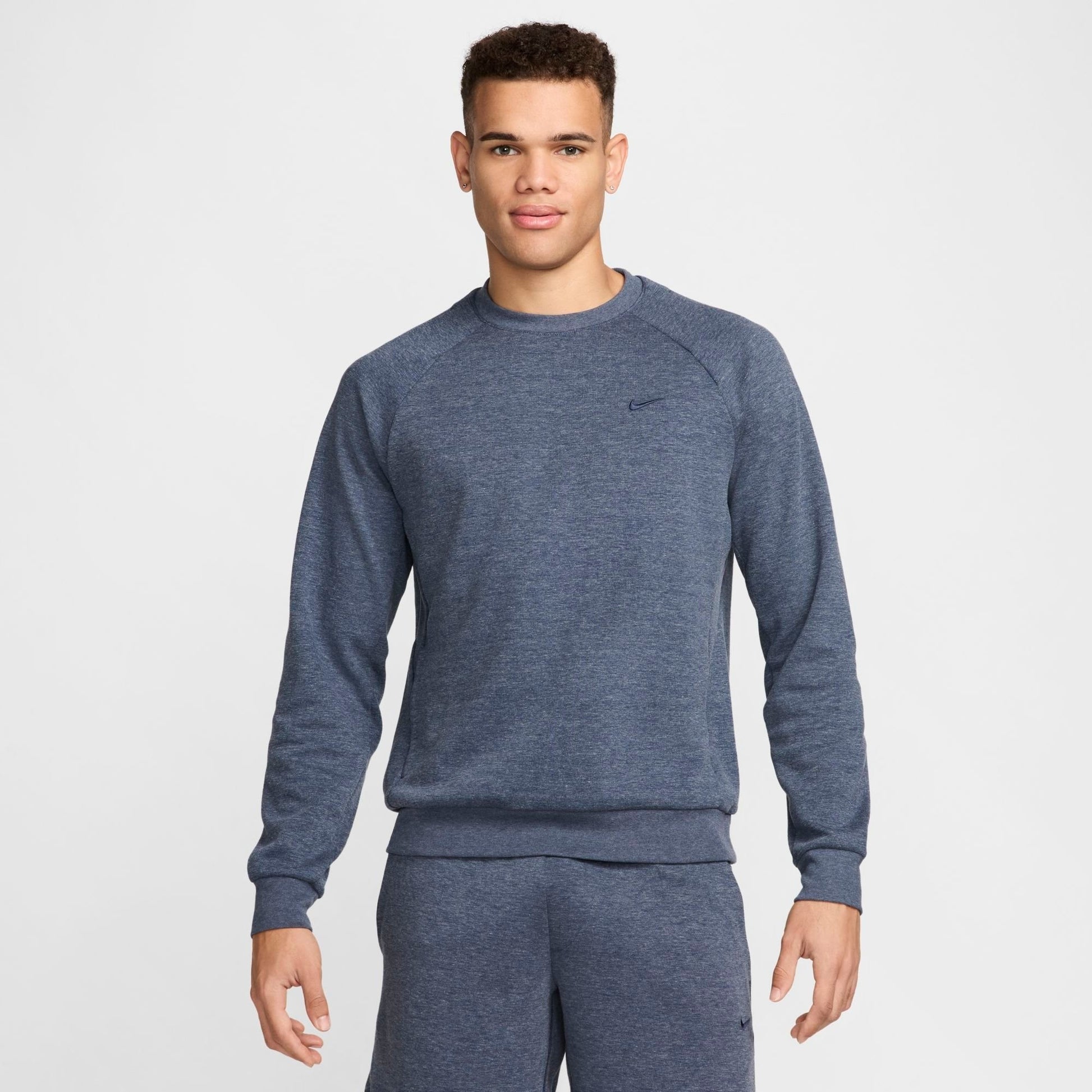 Men's Nike Primary Dri-FIT UV Versatile Crewneck Sweatshirt - Obsidian/Heather/Obsidian